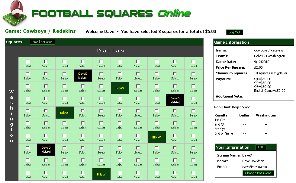 Football Pool - Play Football Squares Online